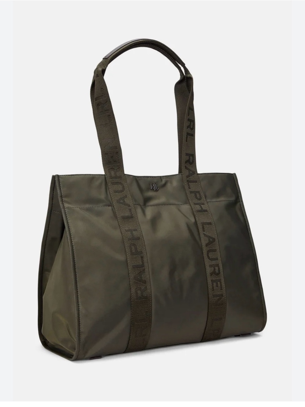 Laurel Ralph Lauren Stevie Large Tote Bag Nylon Dark Olive 431-951350-002